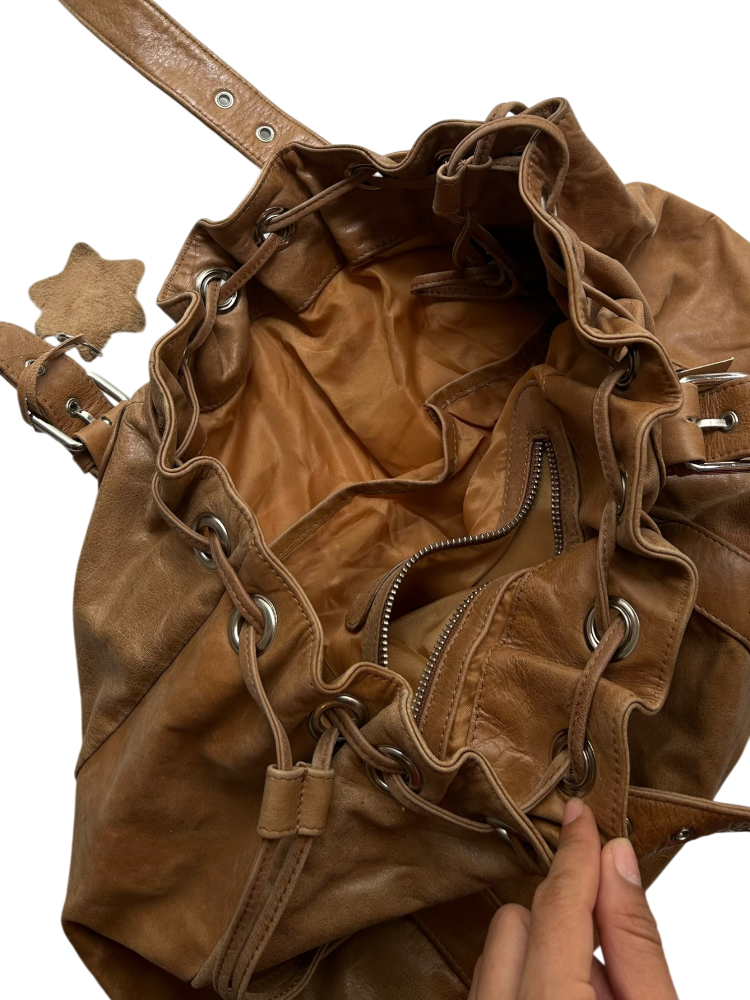 bolso cuero café