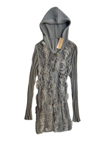 cardigan con pelo de conejo