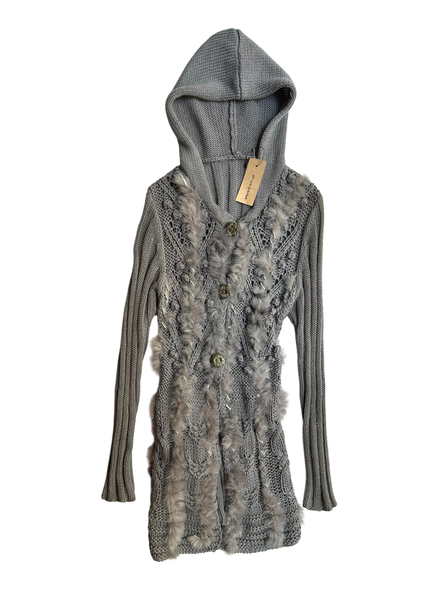 cardigan con pelo de conejo