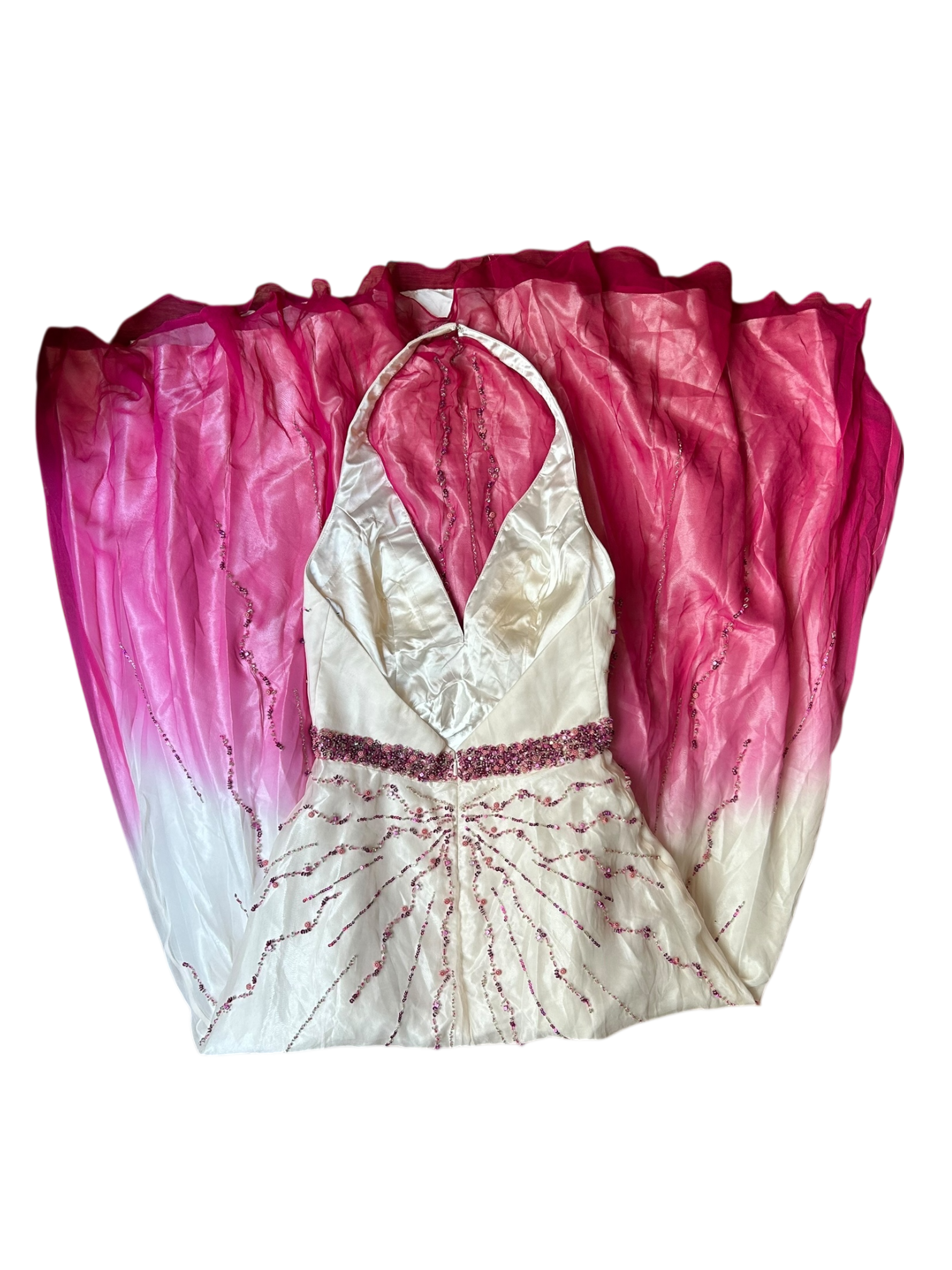 vestido rosa degradado