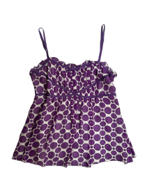 top seda morado con blanco