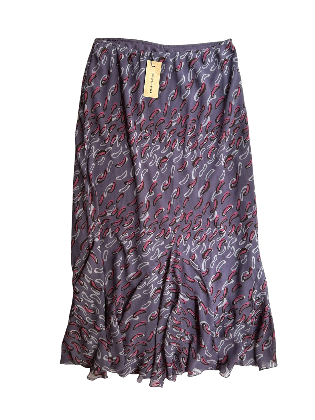 maxi falda morada con rosa
