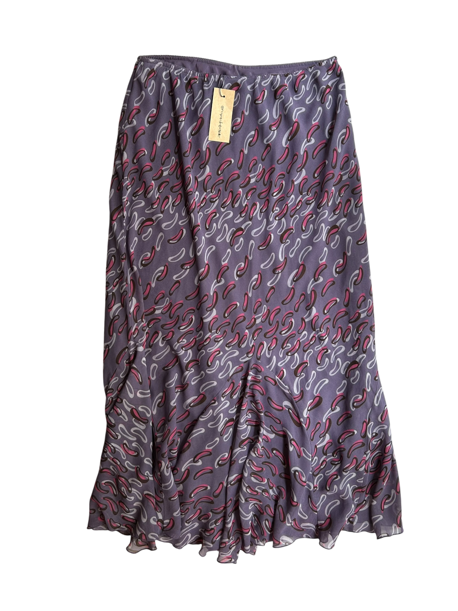 maxi falda morada con rosa