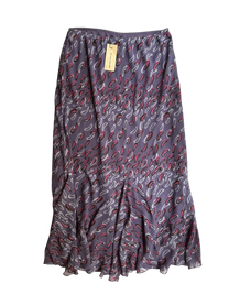 maxi falda morada con rosa