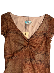 vestido mesh café