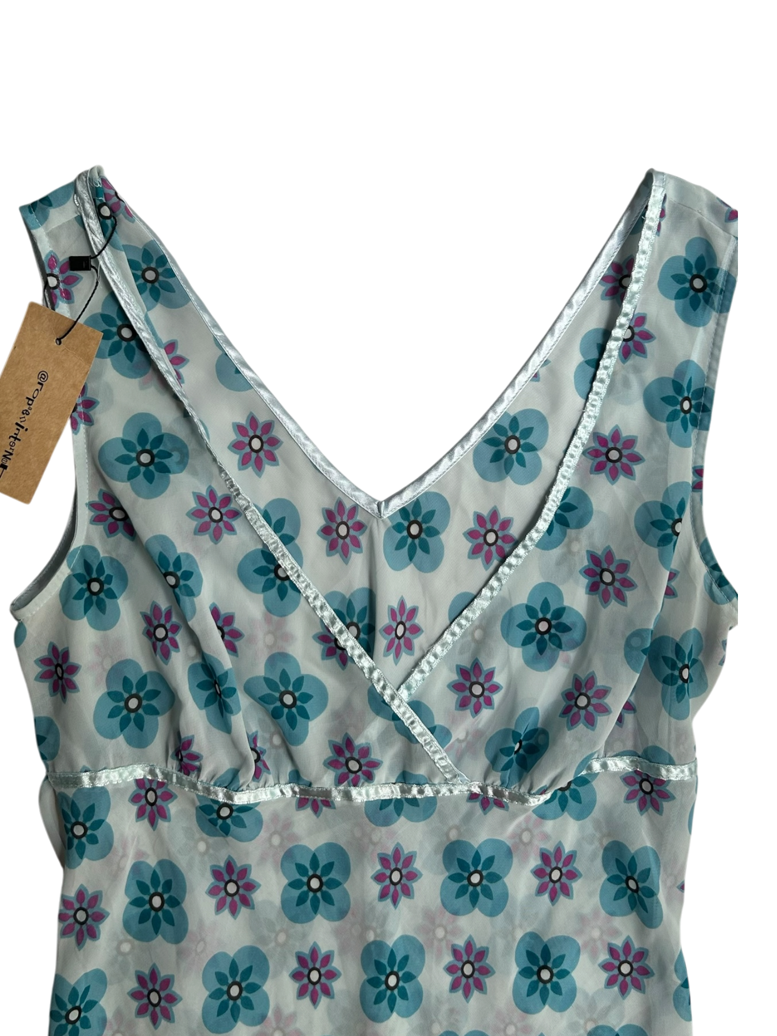 top azul flores