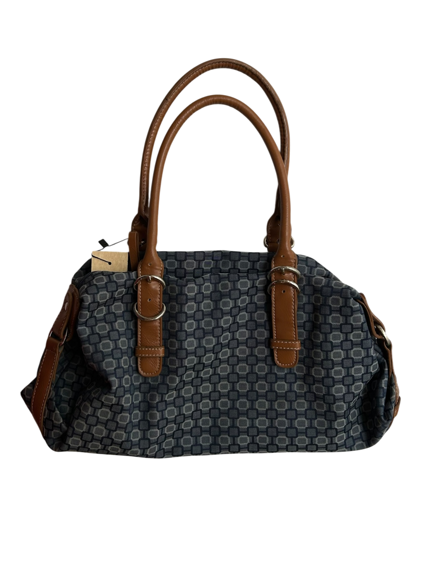 bolso azul con café