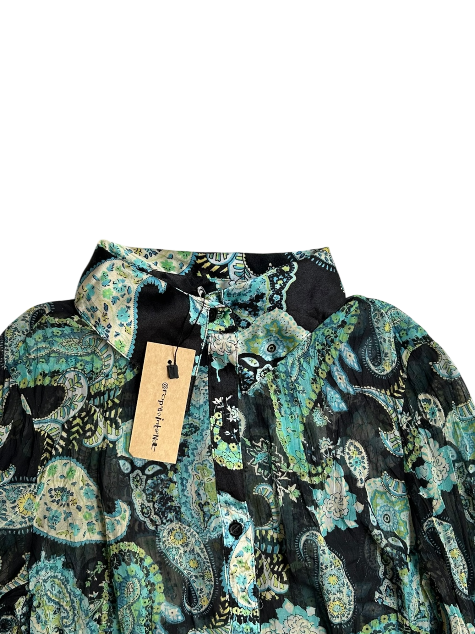 camisa traslúcida verde