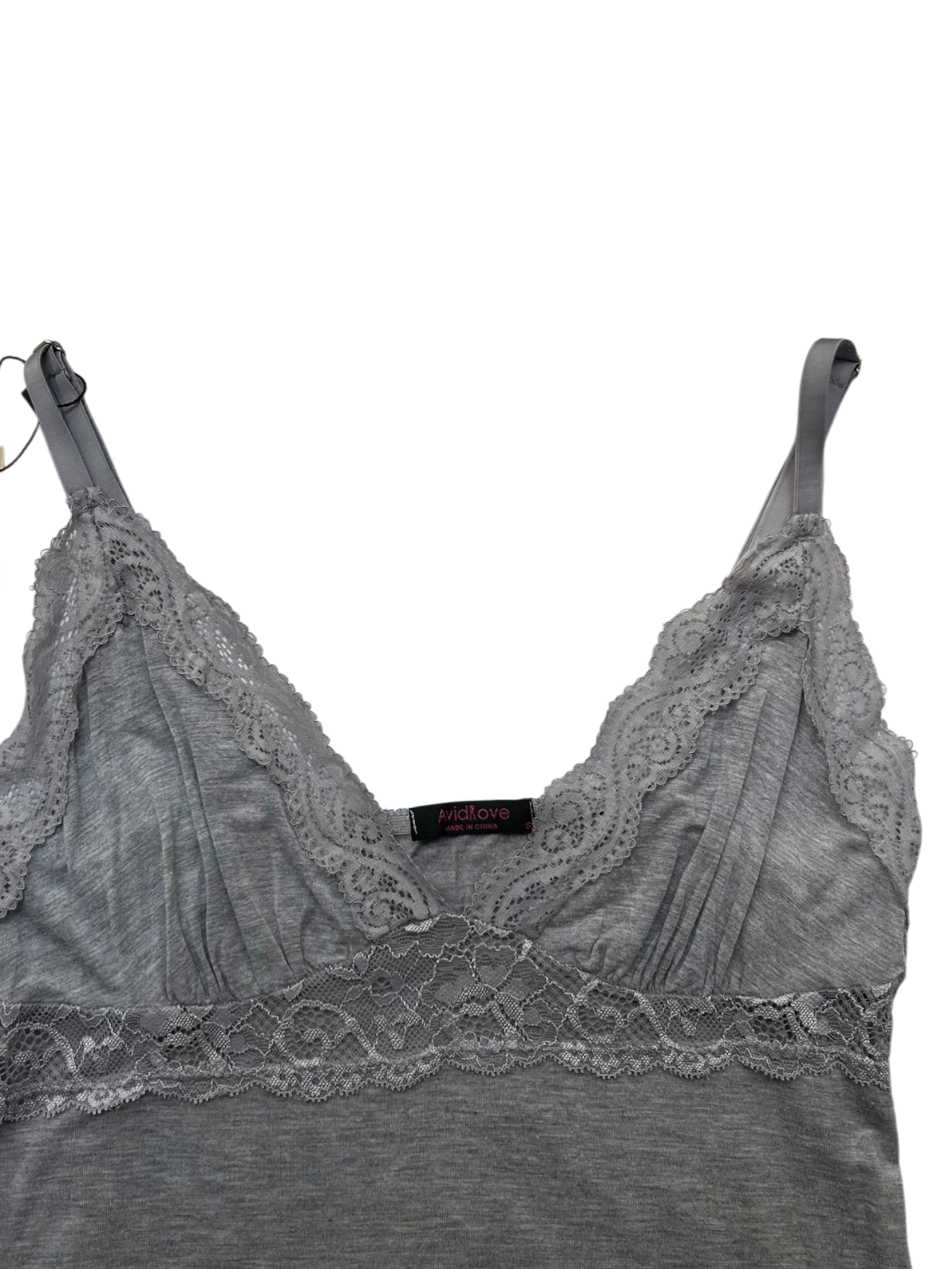 top gris encaje