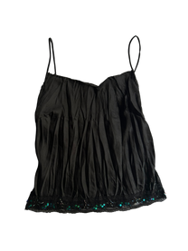 top negro con brillos