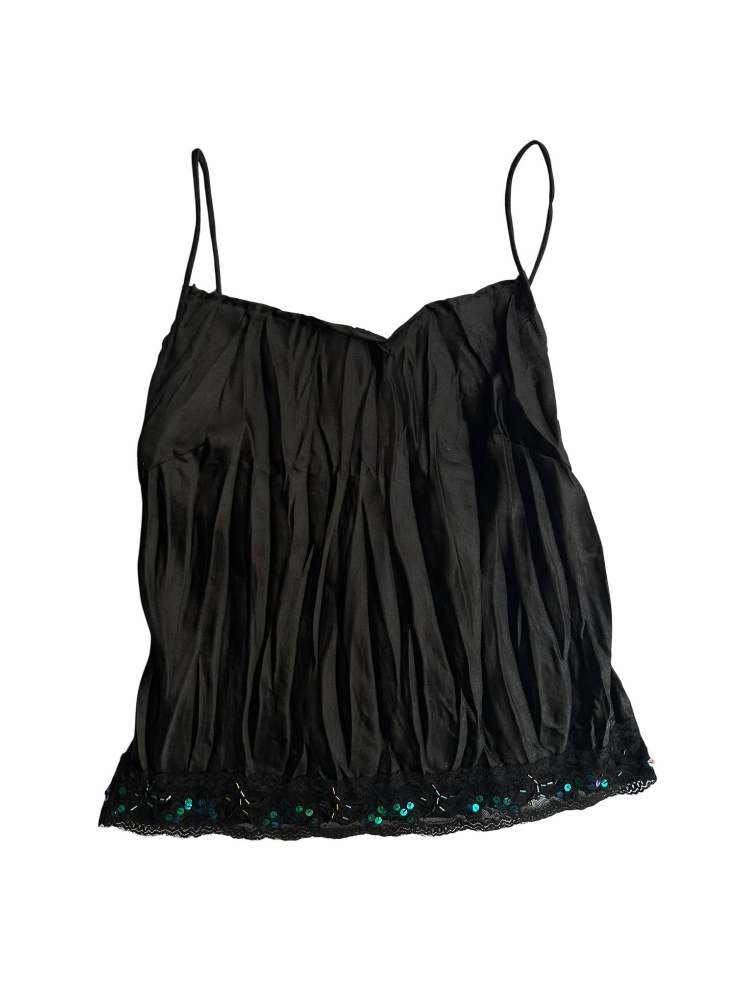 top negro con brillos