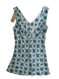 top azul flores