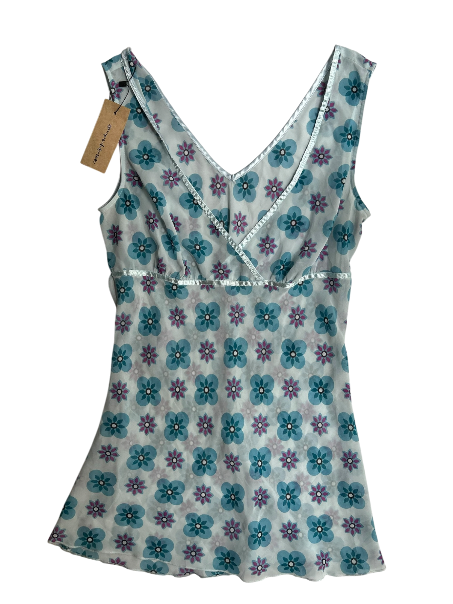 top azul flores