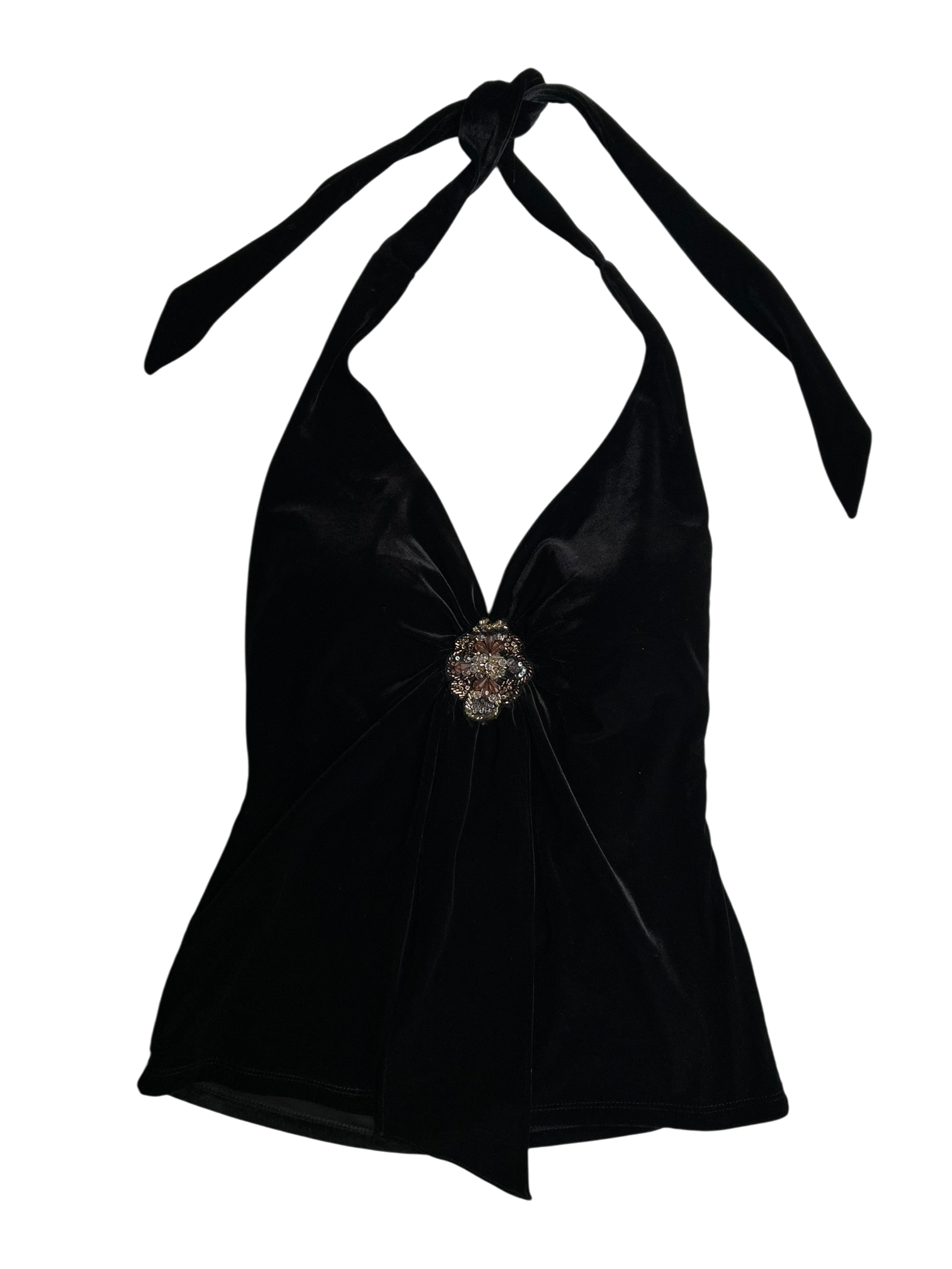 top halter terciopelo