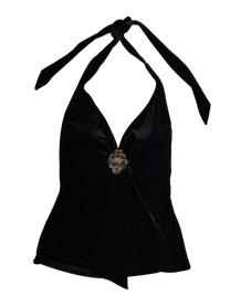 top halter terciopelo