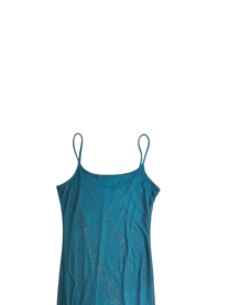 vestido azul brillante