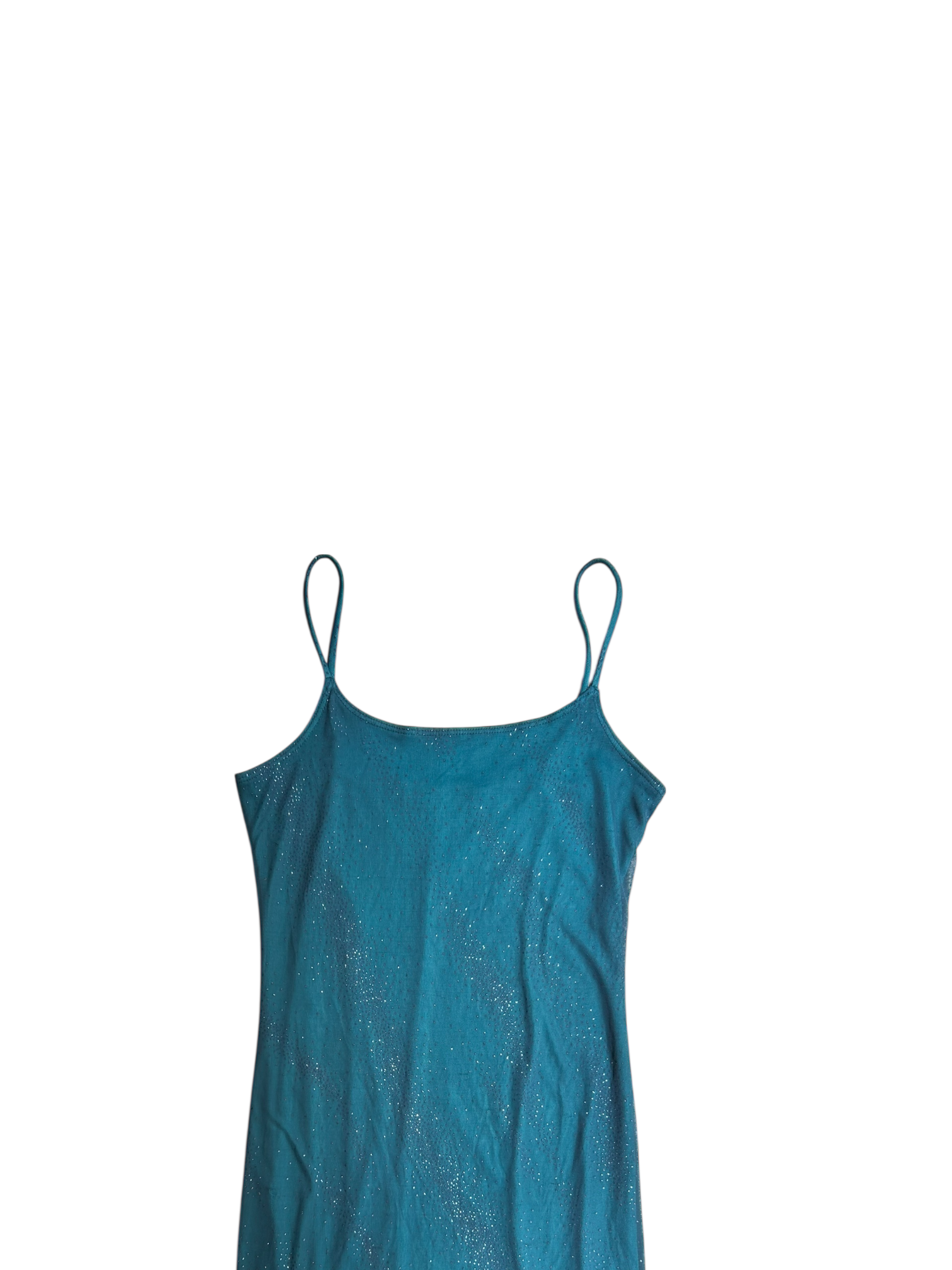 vestido azul brillante