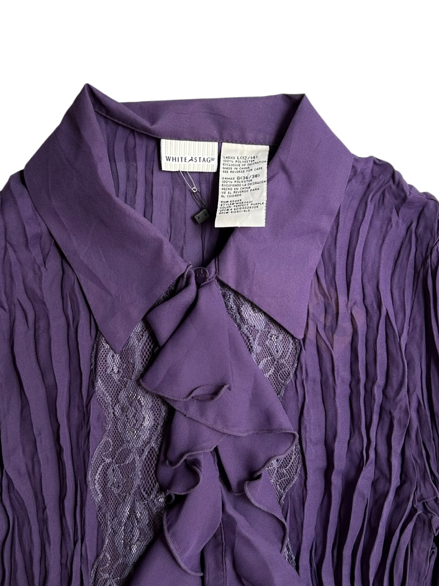 camisa traslúcida morada