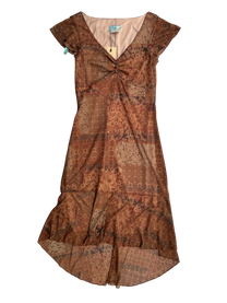 vestido mesh café