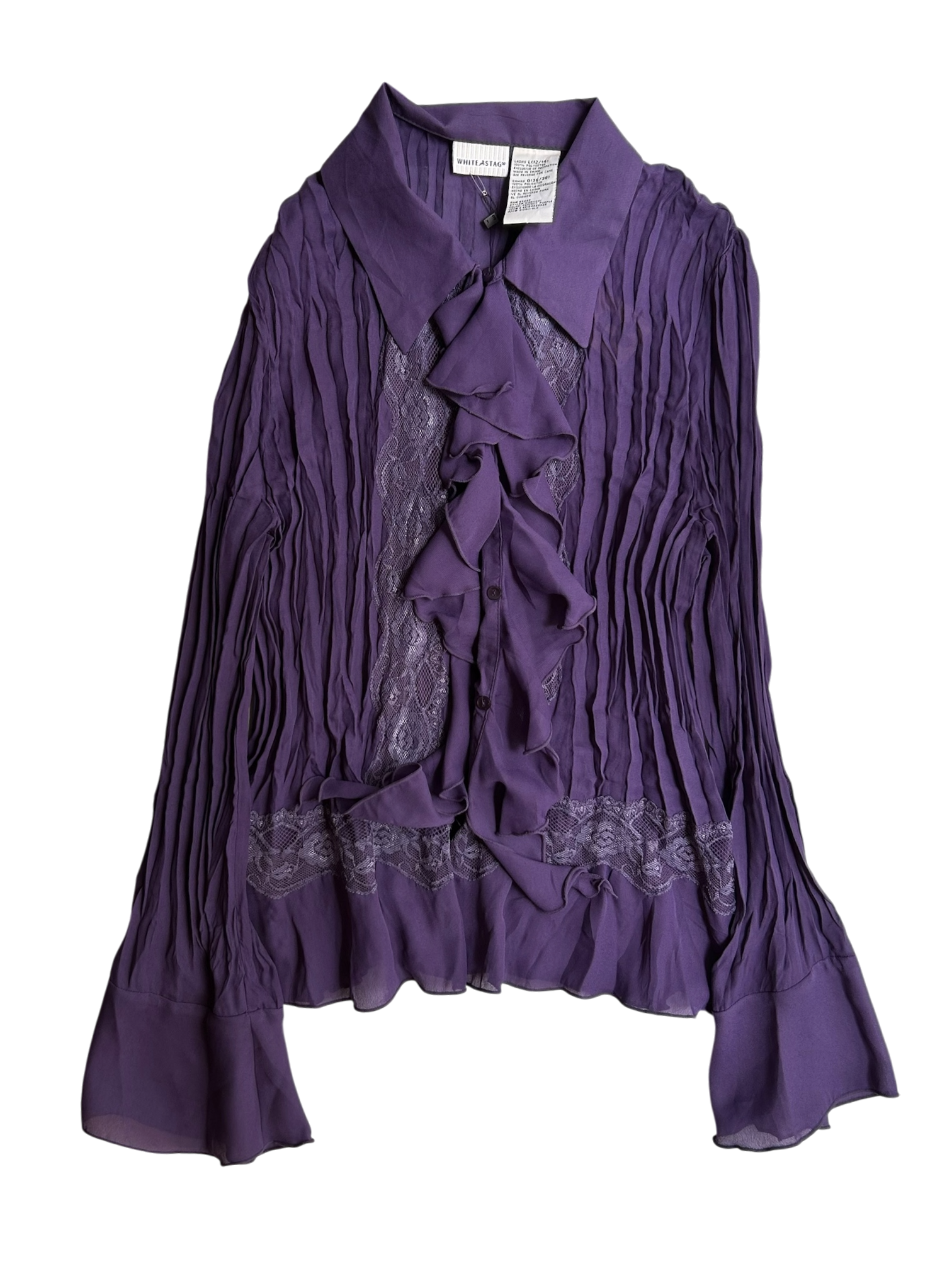 camisa traslúcida morada
