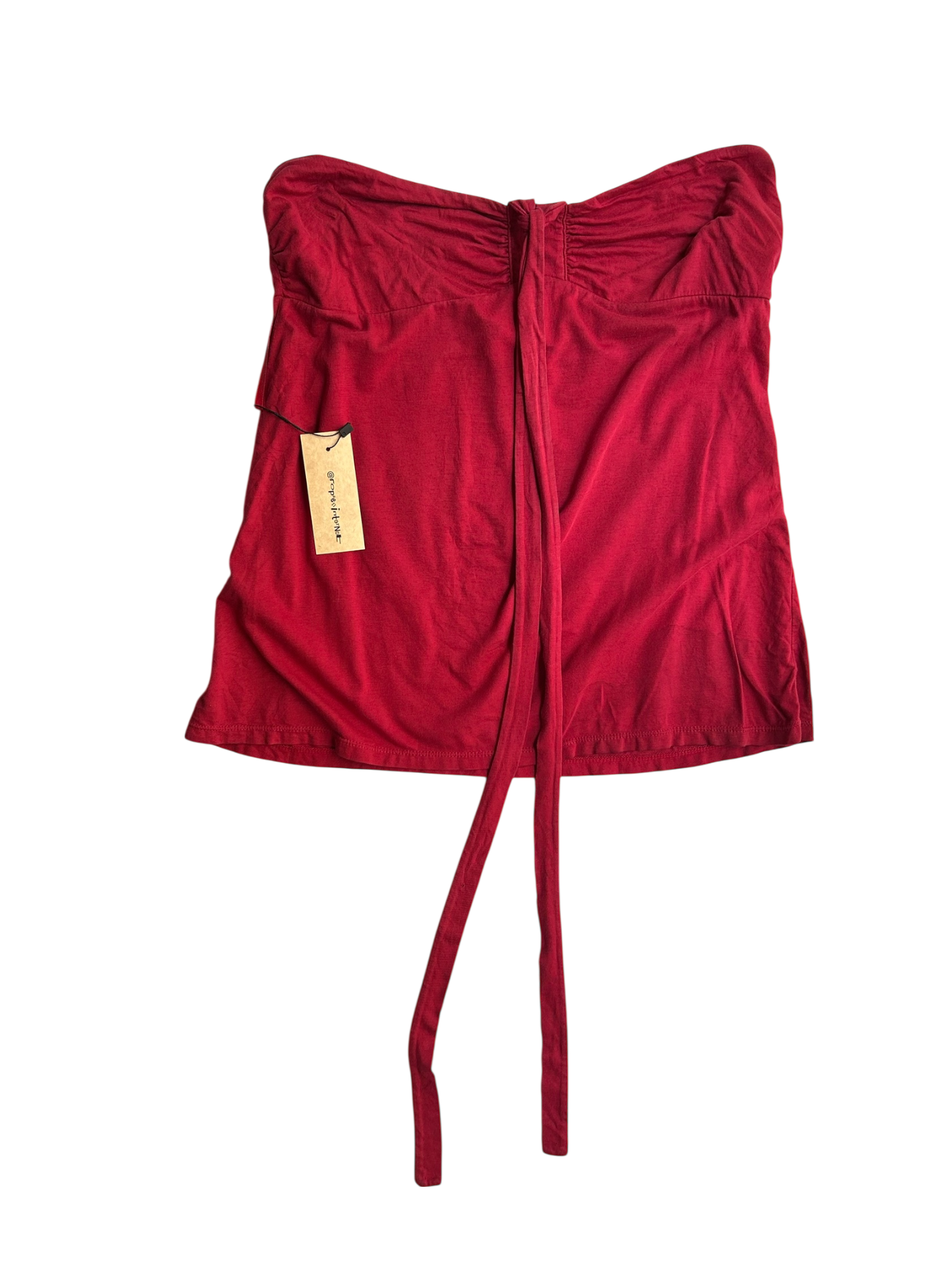 top rojo strapless
