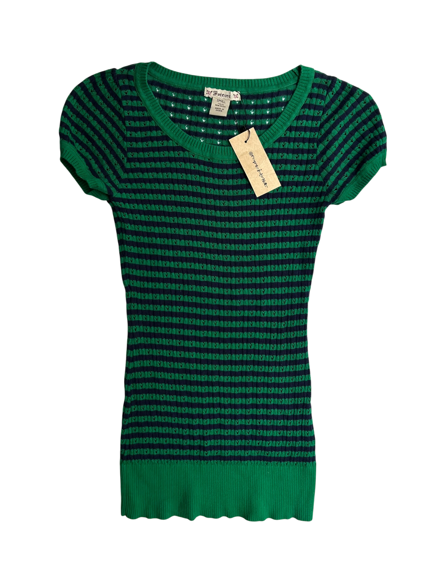 top verde tejido