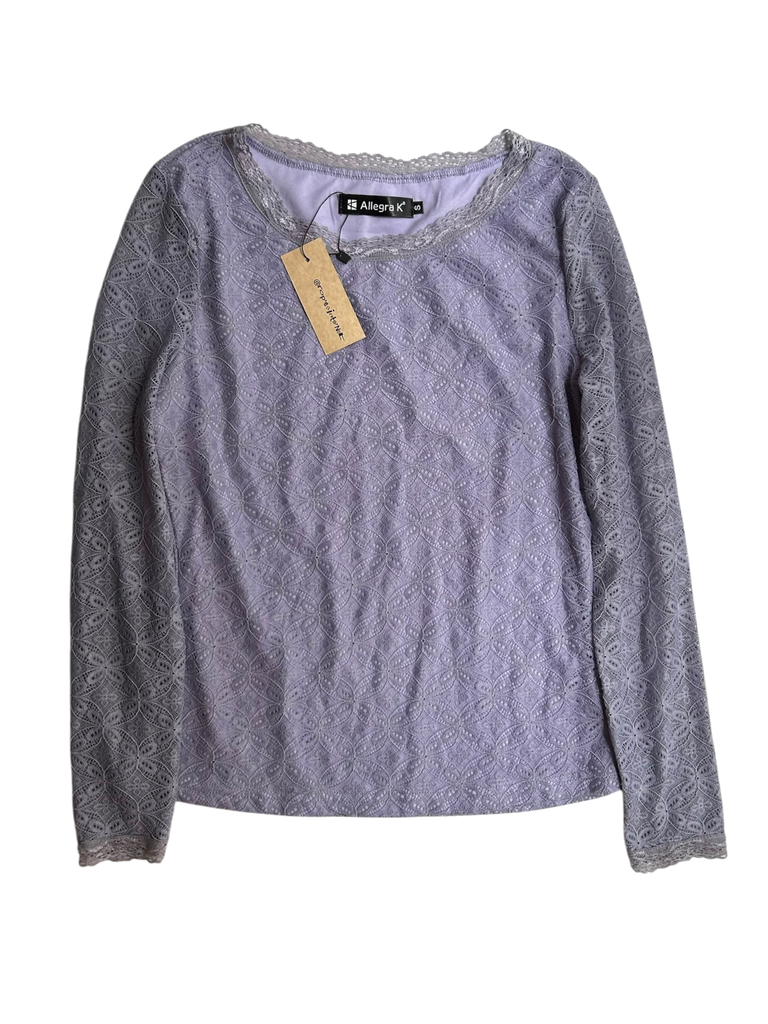 top encaje lila