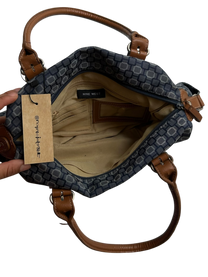 bolso azul con café