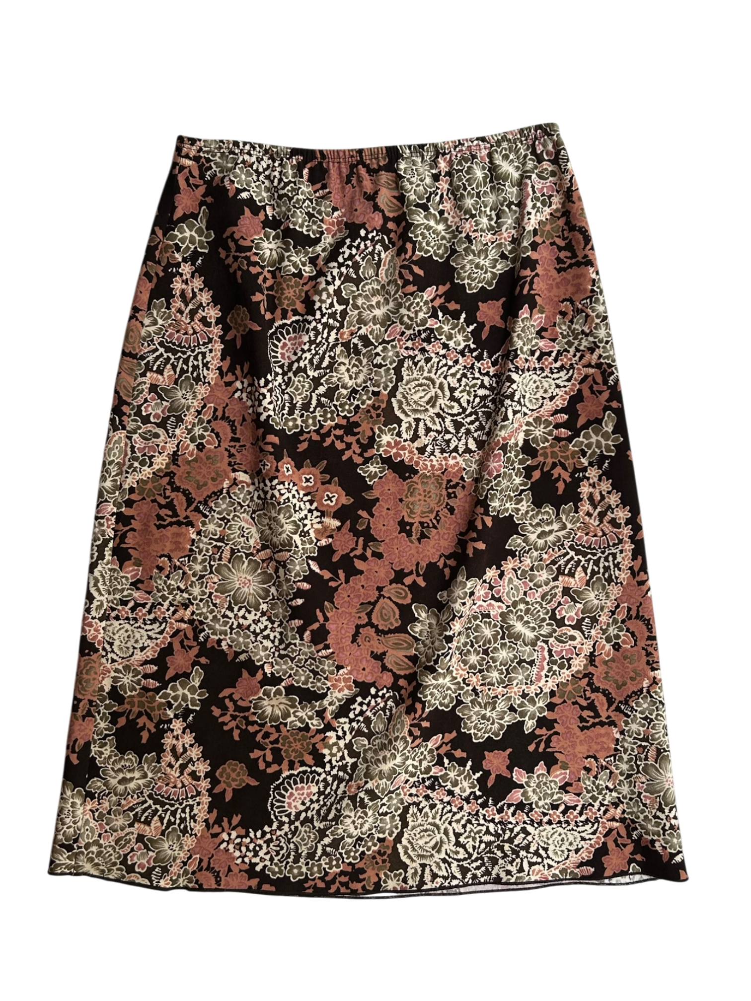 falda café floral
