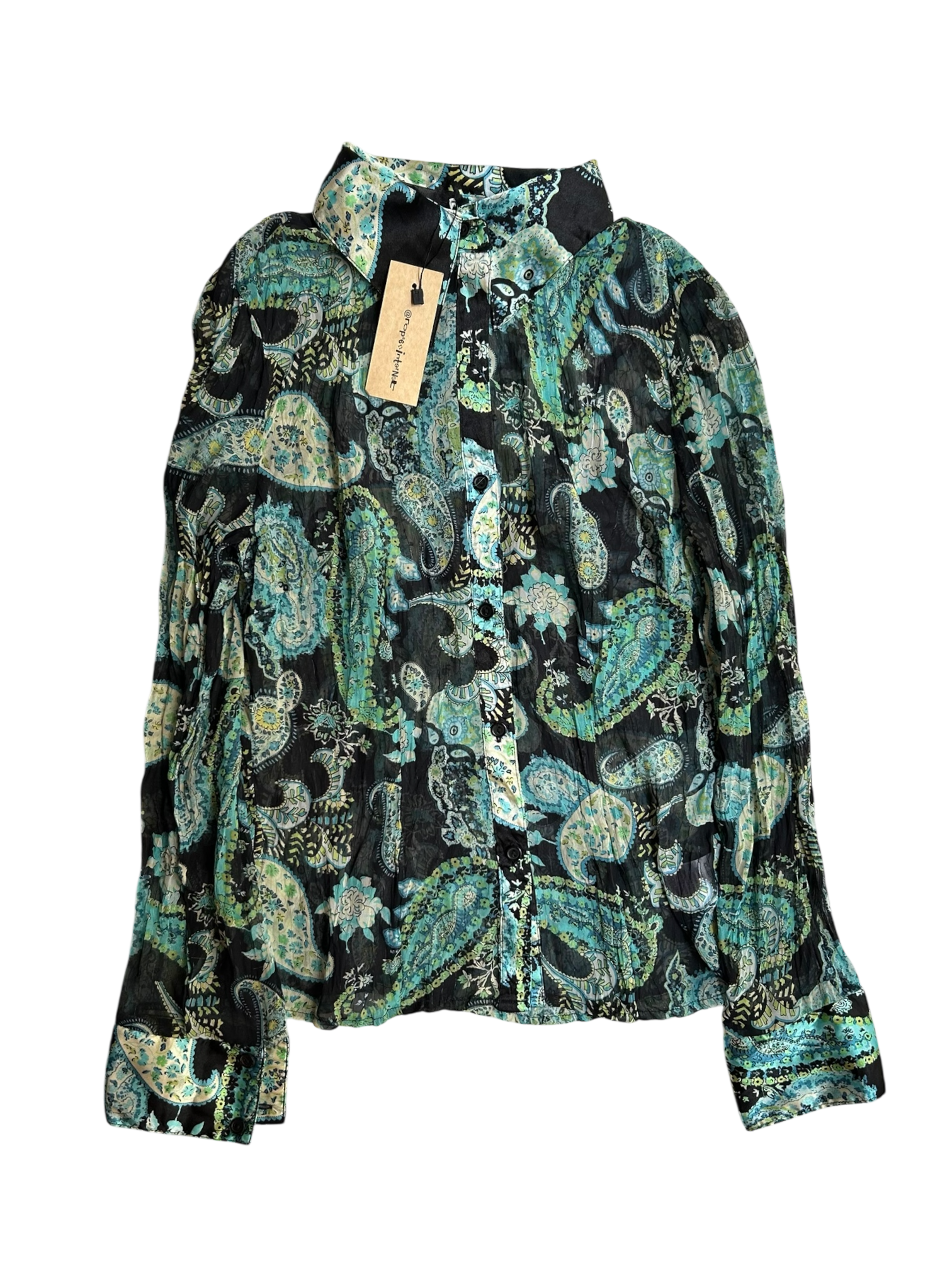 camisa traslúcida verde