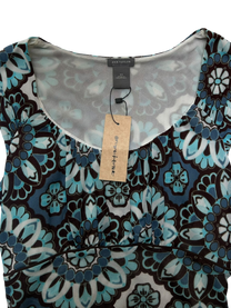top floral azul