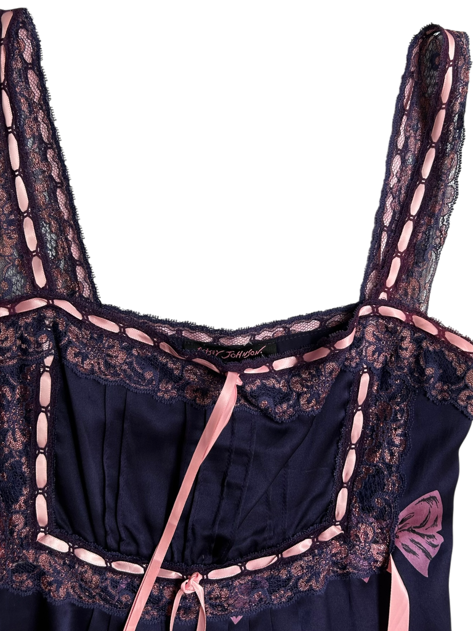 vestido seda betsey johnson