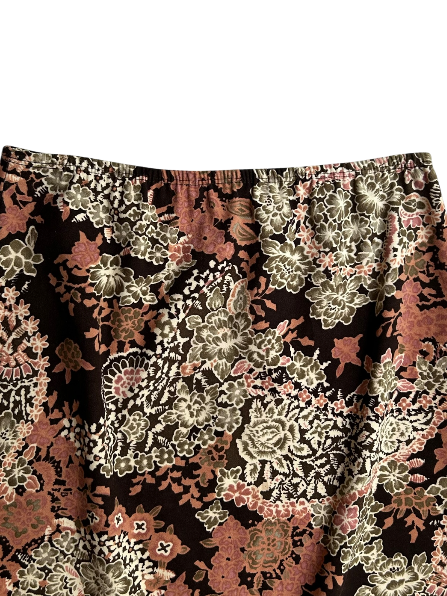 falda café floral
