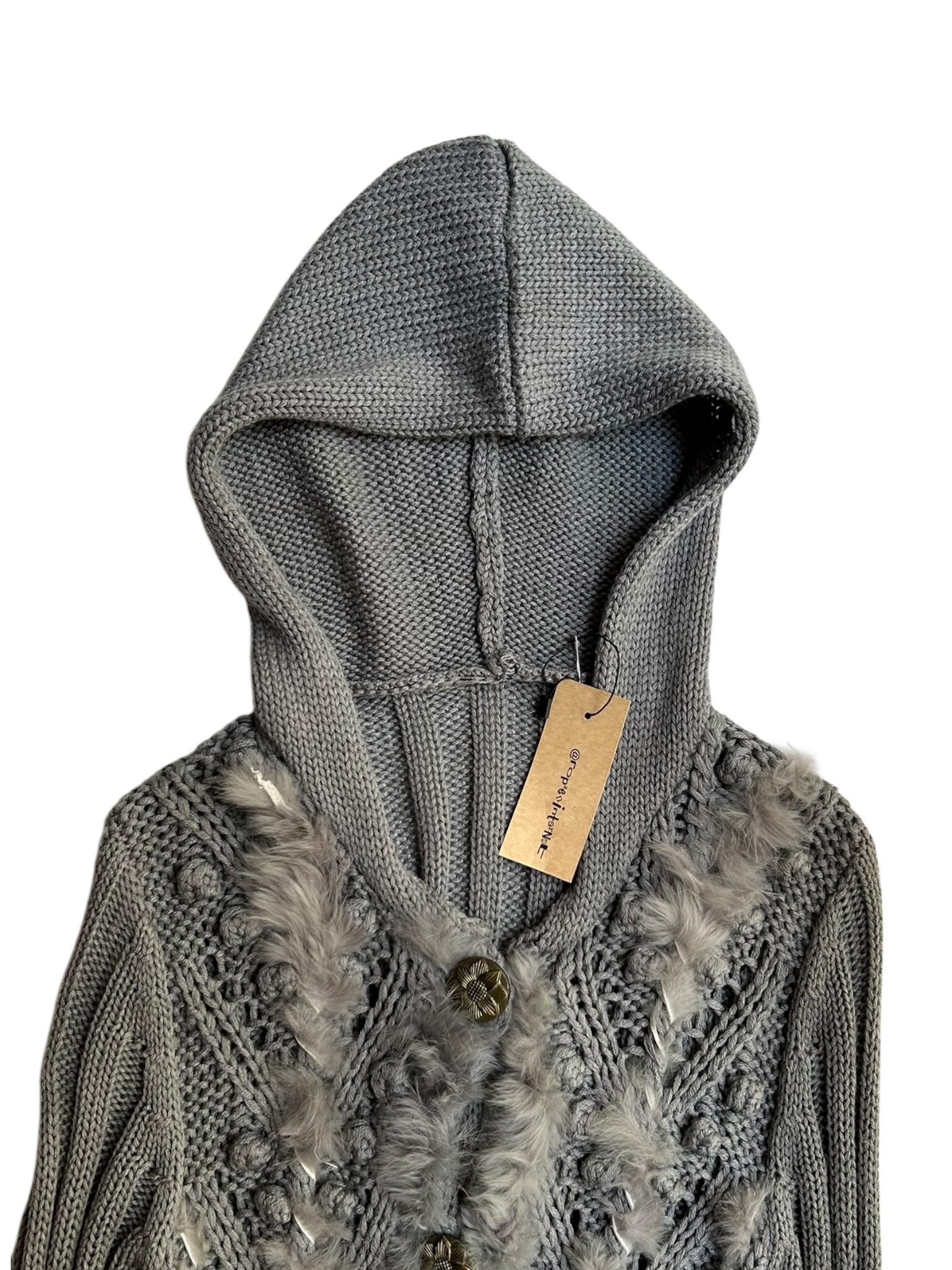 cardigan con pelo de conejo