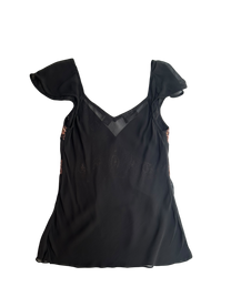 top negro con dorado angie