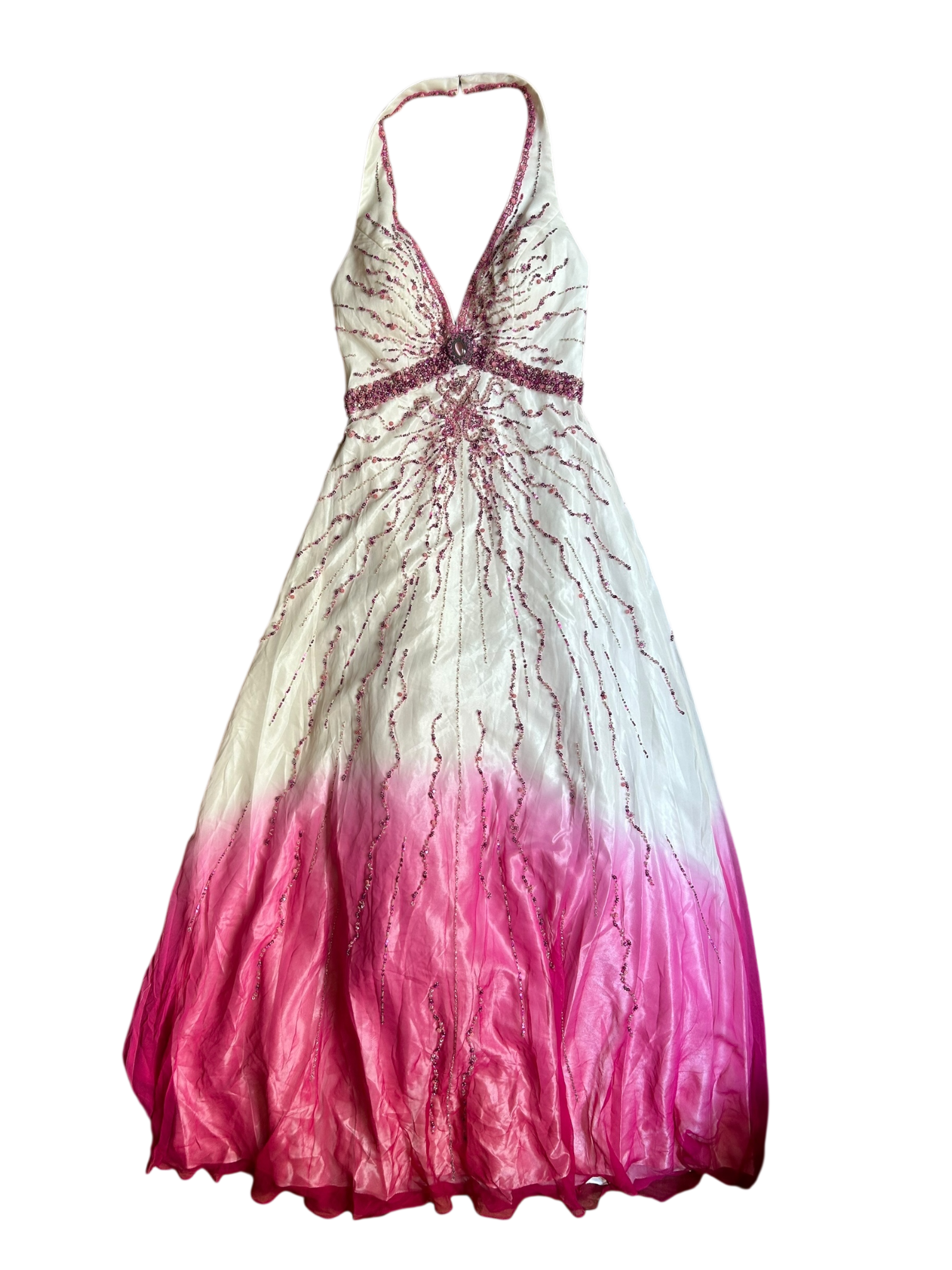 vestido rosa degradado