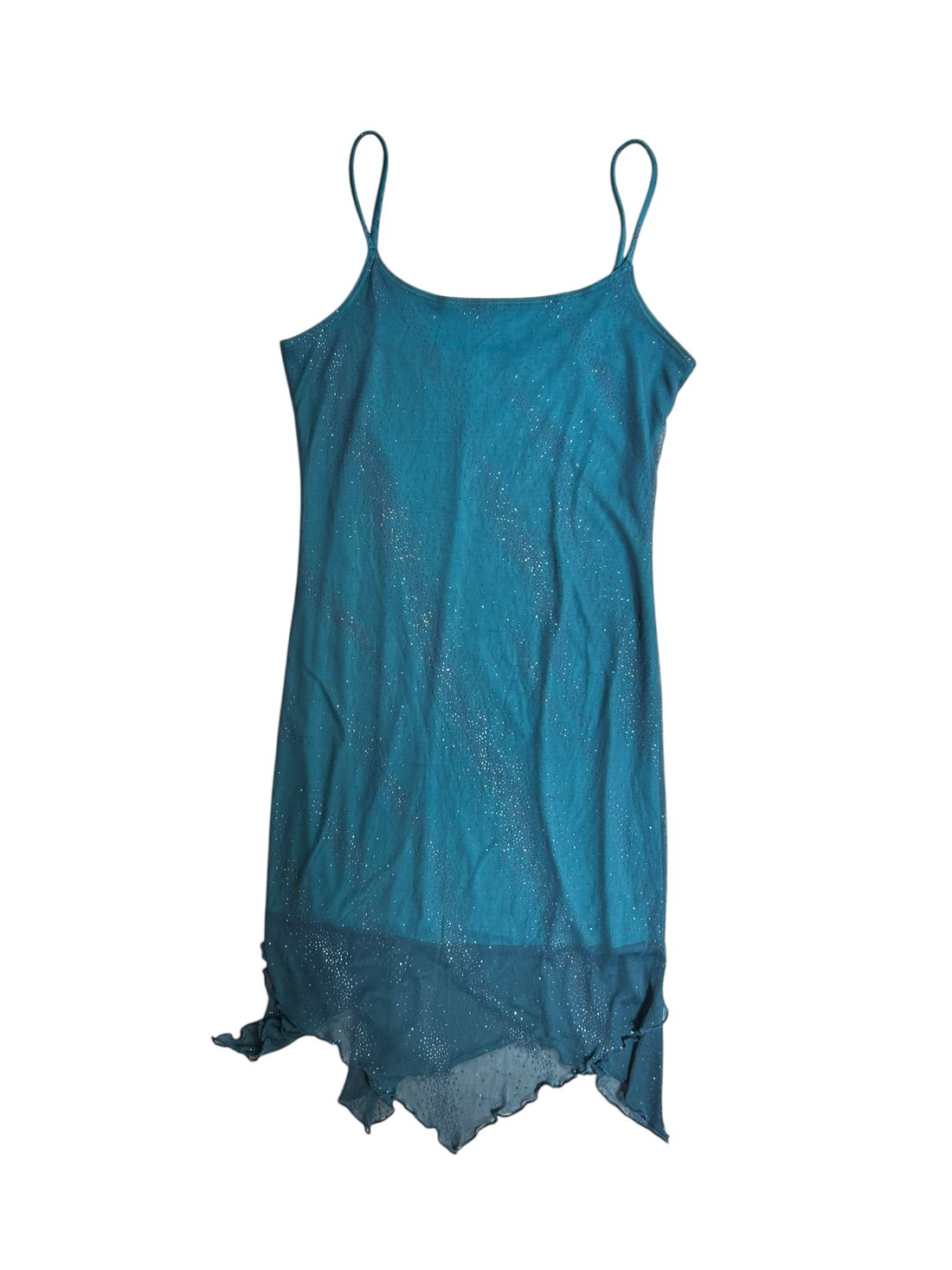 vestido azul brillante