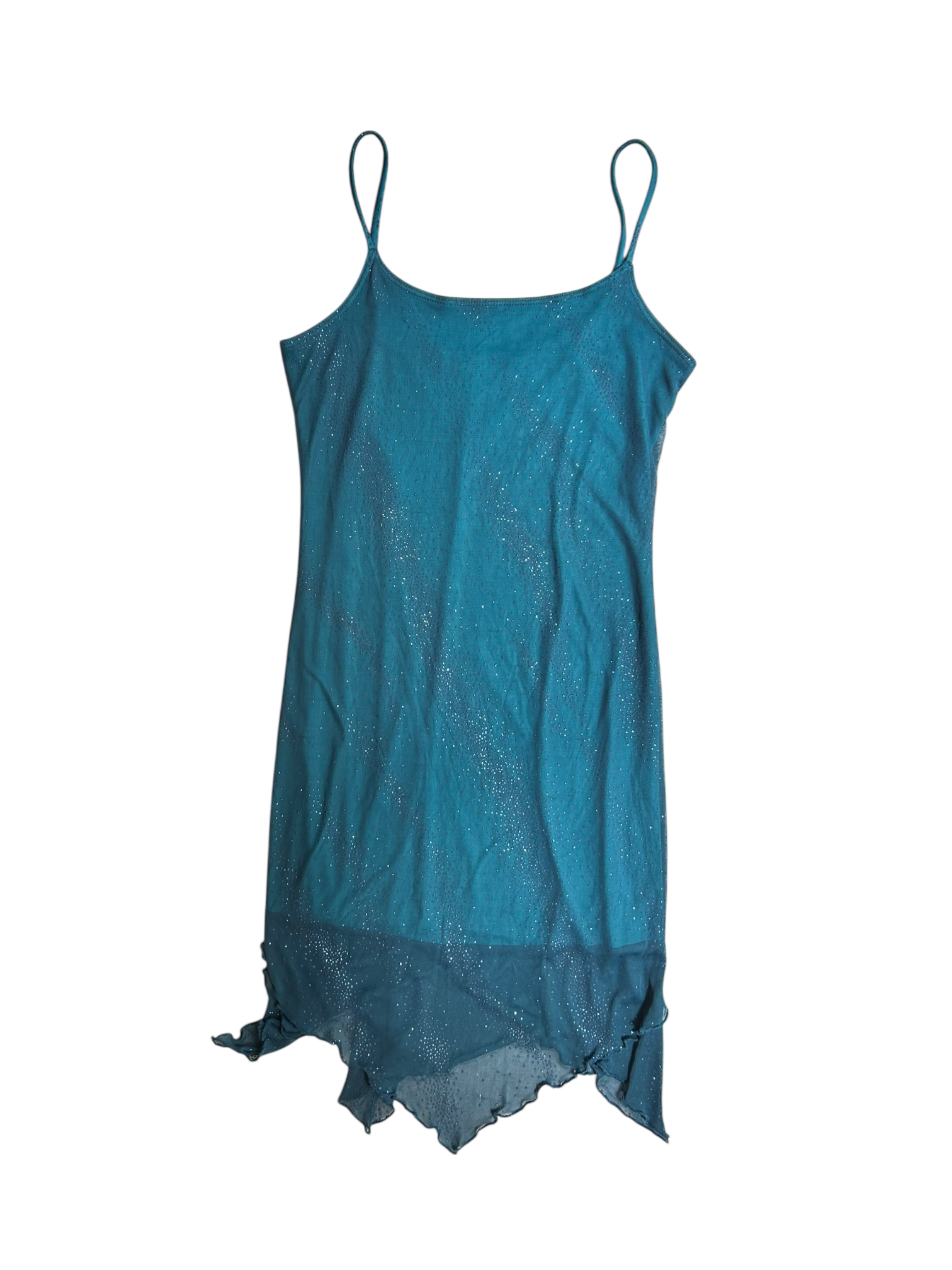 vestido azul brillante