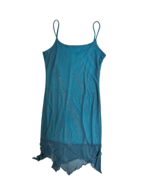 vestido azul brillante