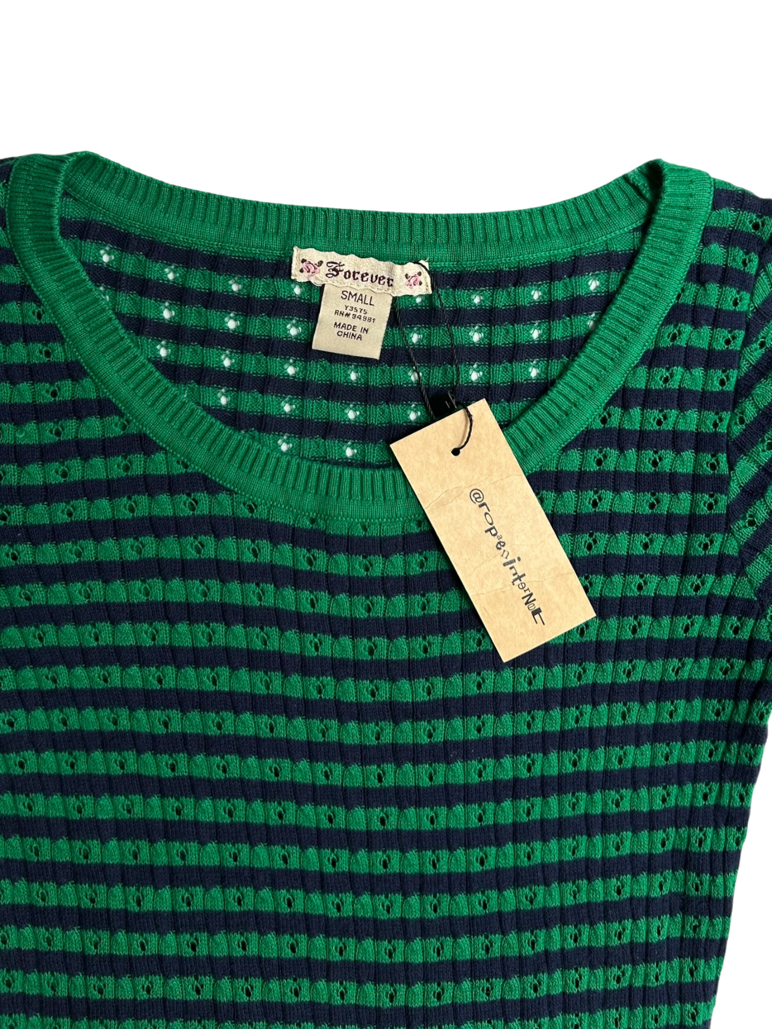top verde tejido