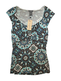 top floral azul