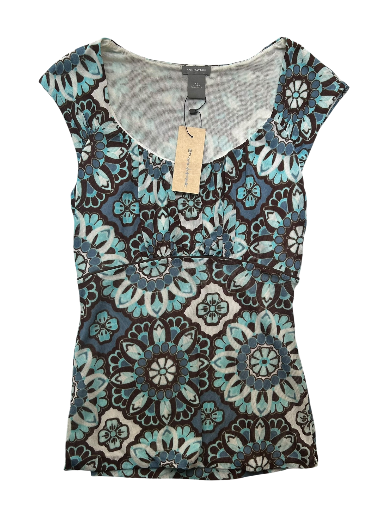 top floral azul