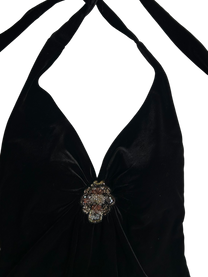 top halter terciopelo