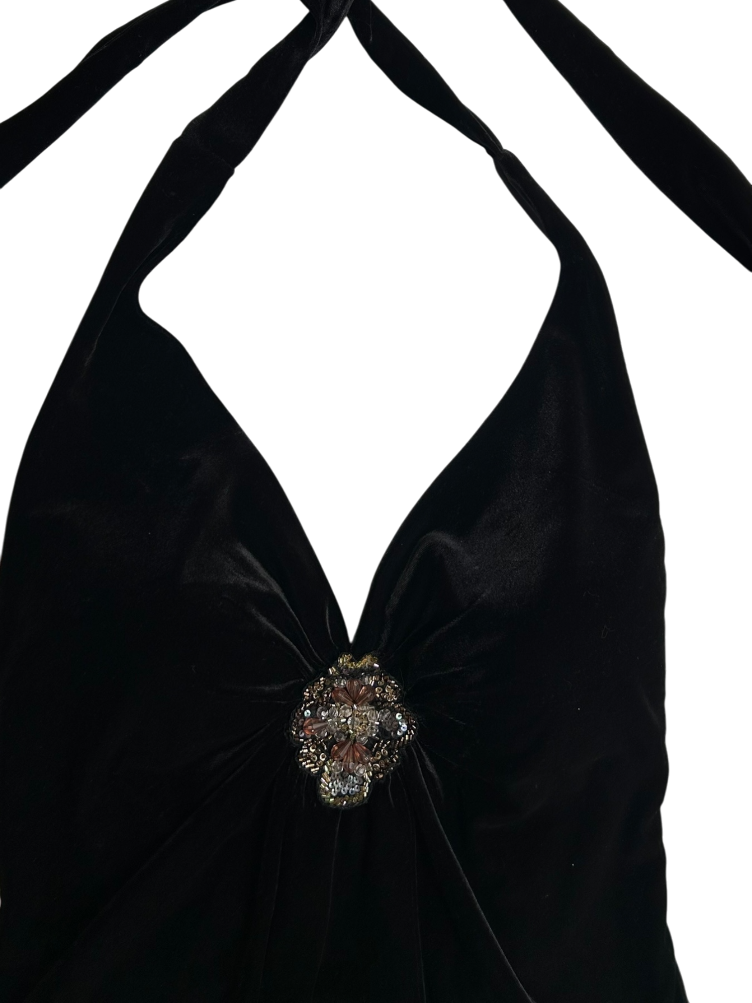 top halter terciopelo