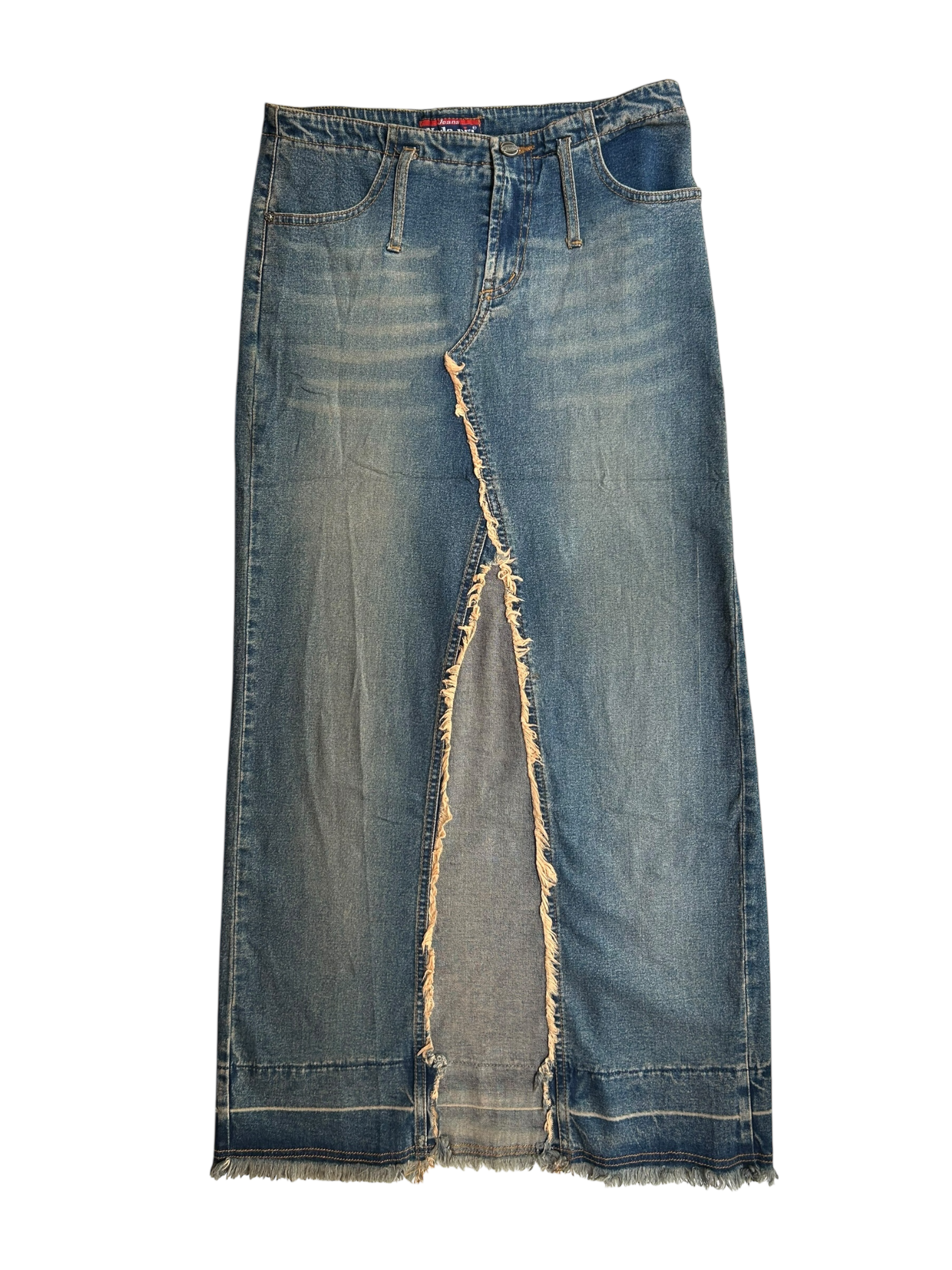 maxi falda de mezclilla